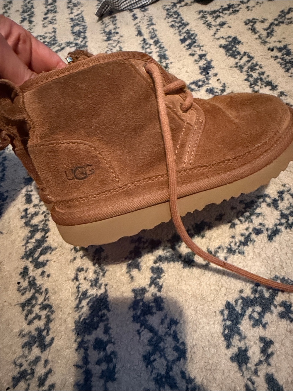 UGG Chestnut Suede Kids Lace-Up Boot